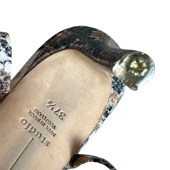 NEW Black Suede Studio Kris Ankle Strap Sandals in Python - Size EU37.5 US7 - Picture 11 of 13